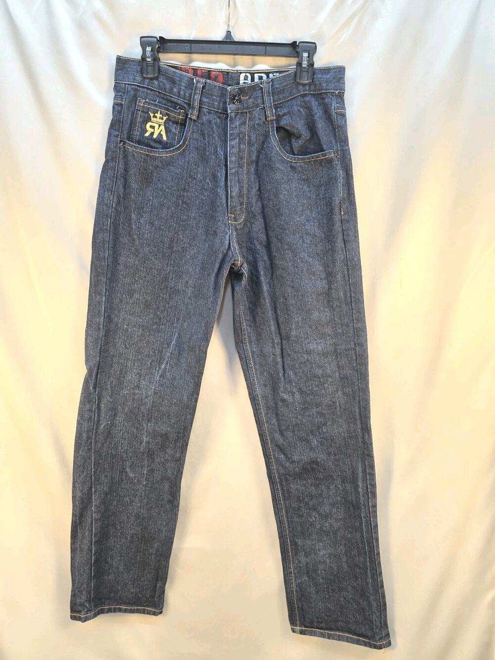 Red Ape Men's Size 32 Jeans Dark Wash Denim 90s Hip-hop Streetwear Skater Y2K